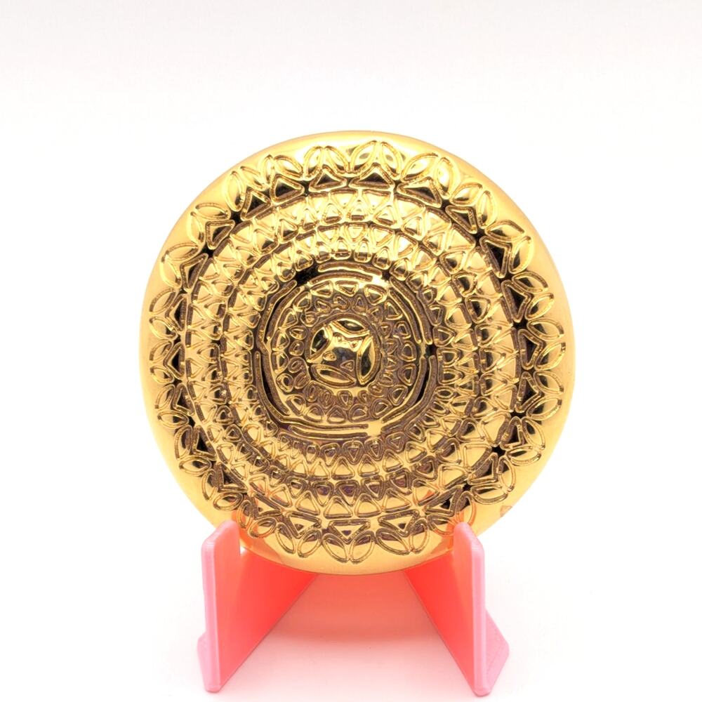 MONET Gold Tone Textured Spiral Round Brooch Pin Signed 2 in Vintage Statement